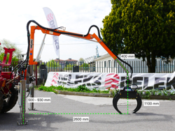 forstkran mit holzzange passend für traktoren mod crab 3000