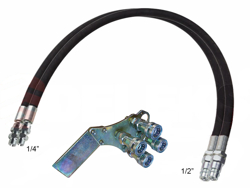 2 hydraulikschläuche 4 00m halterung