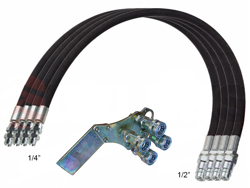 4 hydraulikschläuche 4 00m halterung
