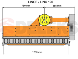 schlegelmulcher 120 cm mit seitenverstellung für leichte ausführung mod lince sp120