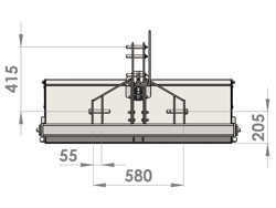 mechanische heckschaufel 120cm breit mod bucket 140 l