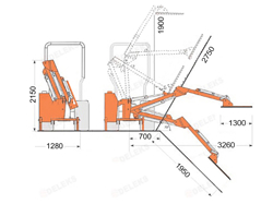 epareuse hydraulique pour tracteur avec broyeur ou taille haie mod airone 130 tr