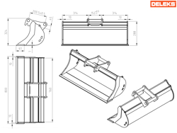 godet pour mini pele s100 800s30