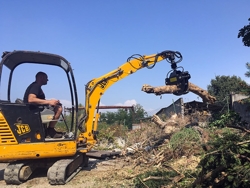 tømmerklo med rotor for minigravere og skogskraner dk 10 gr 10