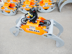 tømmerklo med fast pendulerende rotor for minigravere og skogskraner dk 16 gr 30f