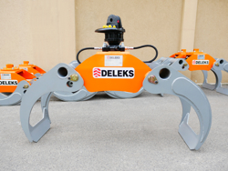 tømmerklo med fast pendulerende rotor for minigravere og skogskraner dk 16 gr 30f