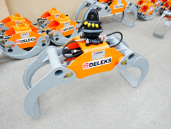 tømmerklo med fast pendulerende rotor for minigravere og skogskraner dk 16 gr 30f
