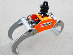 tømmerklo med fast pendulerende rotor for minigravere og skogskraner dk 16 gr 30f