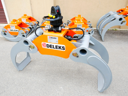 tømmerklo med fast pendulerende rotor for minigravere og skogskraner dk 16 gr 30f