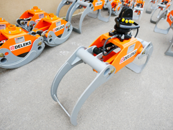 tømmerklo med fast pendulerende rotor for minigravere og skogskraner dk 16 gr 30f