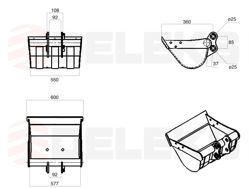 grabb til mini gravemaskin m100 600