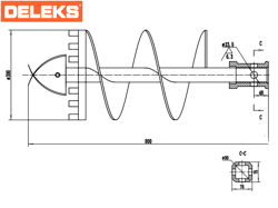 ekstra spiss 30cm for jordborr med kniver s100