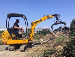 cleste hidraulic cu o capacitate de încărcare de 400 kg cu un rotor 360 pentru mini excavatoare mod dk 10 gr 10