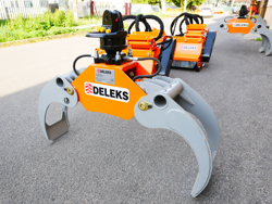 graifer forestier cu rotator hidraulic pentru mini excavatoare și macarale forestiere capacitate de 1000 kg mod dk 11c gr 30f