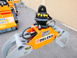 graifer forestier cu rotator hidraulic pentru mini excavatoare și macarale forestiere capacitate de 1000 kg mod dk 11c gr 30f