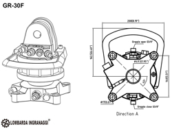 graifer forestier cu rotator hidraulic pentru mini excavatoare și macarale forestiere capacitate de 1000 kg mod dk 11c gr 30f
