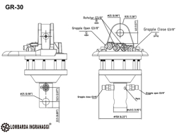 cleşte buşteni cu o capacitate de încărcare de 1000 kg cu rotor rotativ mod dk 11c gr 30