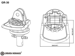 cleşte buşteni cu o capacitate de încărcare de 1000 kg cu rotor rotativ mod dk 11c gr 30