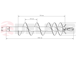 șnec de schimb ø 200mm pentru burghie