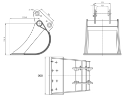 cupă pentru miniexcavator bhb 900