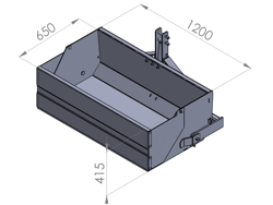 cupă montată pe spate 120cm cu manetă basculantă pentru tractoare mod bucket 120 h l