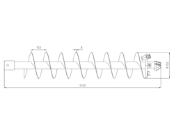 șnec de schimb ø 150mm pentru burghie zhd 245/305