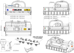 cositoare cu ciocane pentru tractor deplasare hidraulică mod leopard 160 sph
