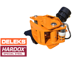 graifer forestier hidraulic cu lama de taiere atasata pentru mini excavator cleste mod cf 10r