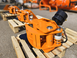 graifer forestier hidraulic cu lama de taiere atasata pentru mini excavator cleste mod cf 10r