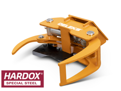 graifer forestier hidraulic cu lama de taiere atasata pentru mini excavator cleste mod cf 10