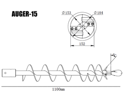 șnec de schimb ø 150mm pentru burghie