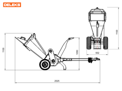 tocator lemn cu tambur si motor independent pentru producția de aschii de lemn mod dk 500 honda