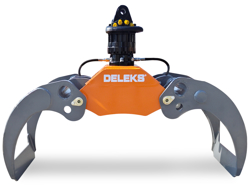 graifer pentru lemn cu rotor cu flanșă capacitate 2000kg pentru excavatoare mod dk 18 gr 100f