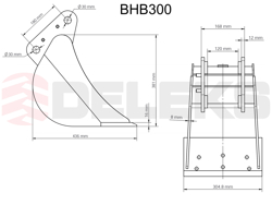 cupă pentru miniexcavator bhb 300