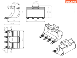 cupă pentru miniexcavator s100 500s30