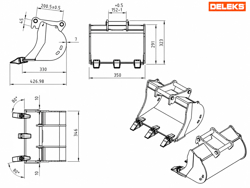 cupă pentru miniexcavator bhb 350 s30