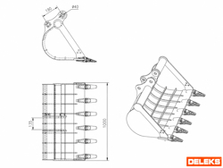 cupă pentru miniexcavator s380 1000st