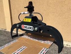 бревнозахват гидравлический для дерева грузоподъемность 400 кг с ротором 360 для мини экскаваторов мод dk 10 gr 10