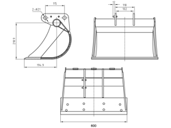 ковш для мини экскаватора b 600drs
